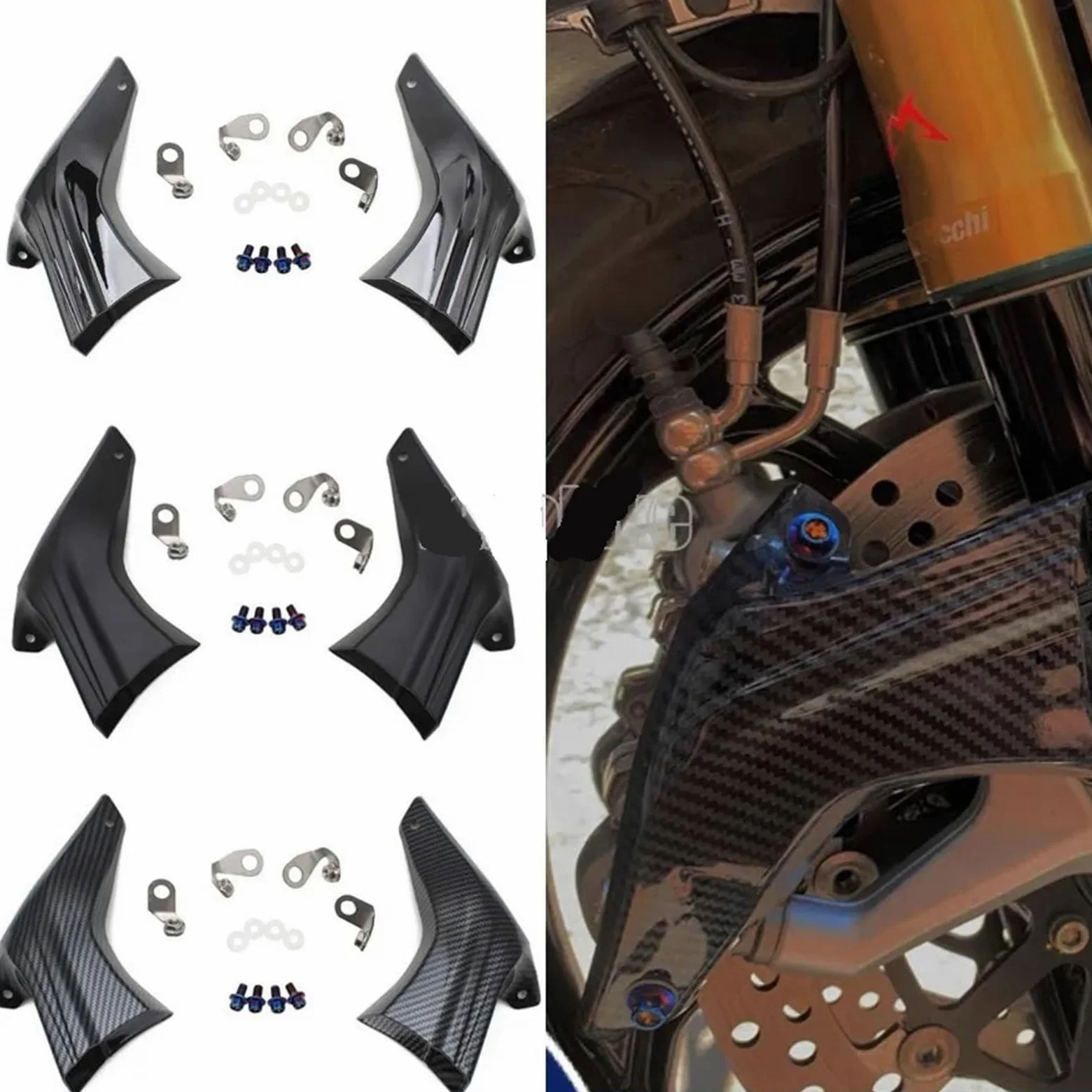 Conducto de Aire de Pinza de Freno Pinza de Freno refrigerada por Aire para conductos compatibles con BMW HP4 M100RR S1000R S1000RR S1000XR S 1000 R/RR/XR HP 4(Glossy Black)