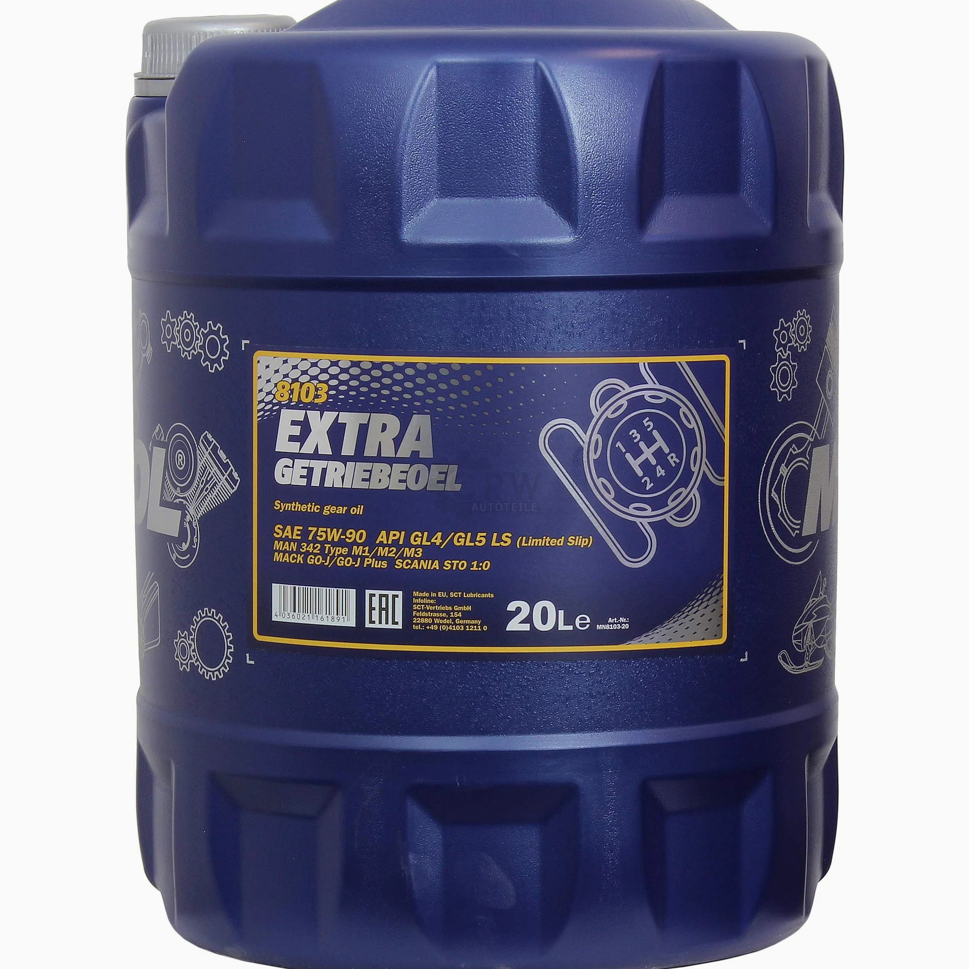 Mannol - Aceite para engranajes extra 75W-90 API GL 4/GL 5 LS MN8103-20 (20 L) con grifo