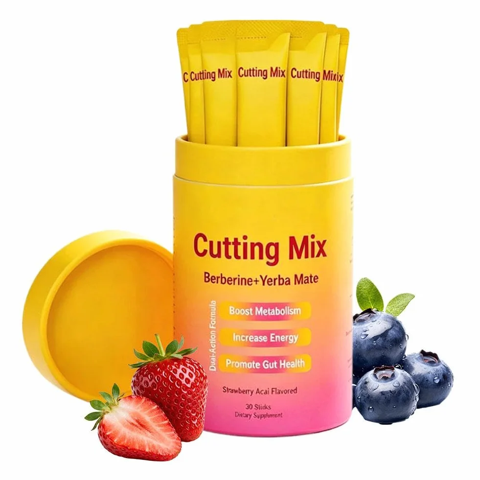 Mezcla de bebida de corte doble acción antojo y metabolismo vegano apoya la saciedad Aç & Health Gut Signaling energía de fresa