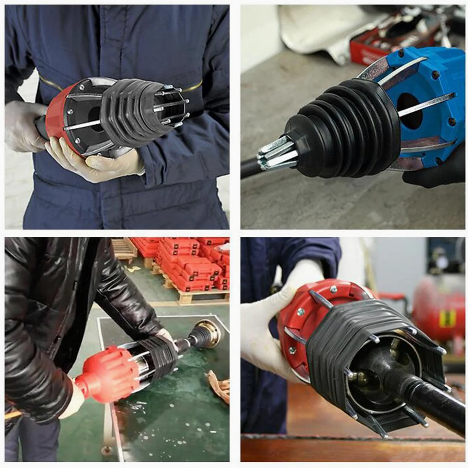 Herramienta Completa para la extracción de Fuelle de Junta homocinética. Incluye componentes de Acero con un Rango Ajustable de 20 mm a 120 mm para