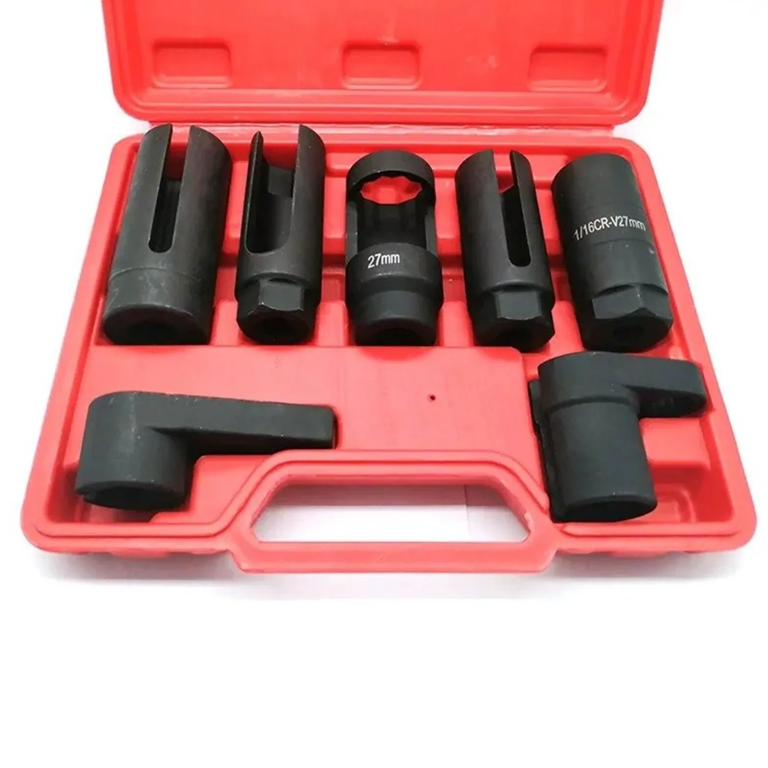 Juego De Llaves Vaso Con Sensor Acero CR-V 7 Piezas Accionamiento 1/2 Y 3/8" Manguito Oxígeno O2 Sensor Oxígeno Lambda
