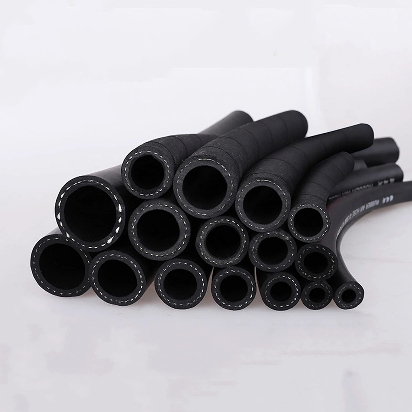 Cqinju-Tubo Flexible de PVC 1M de alta presión del tubo de agua del tubo de 16 mm de goma de alta temperatura resistente al vacío motocicleta del coche camión de Van Fuel Oil Tubería Manguera Negro, A