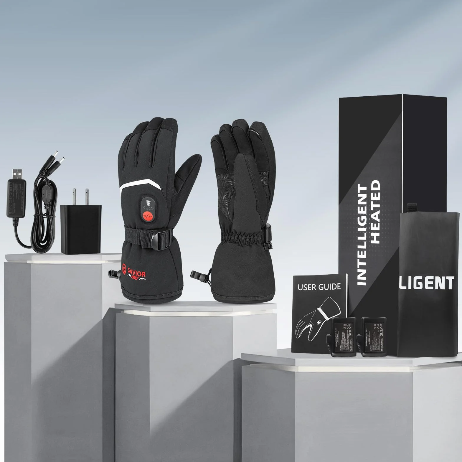 Guantes Calefactables Moto, Guantes Tactiles con Batería 7.4v 2200mah para Hombres y Mujeres Guantes Termicos al Aire Libre Esquí Motociclismo Pesca Senderismo Prevenir Artritis Enfermedad de Raynaud