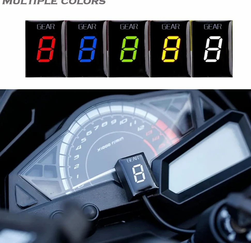 Indicador de marcha digital LED de 1 a 6 velocidades resistente al agua compatible con Kawasaki ER6N Z1000 SX Nin & ja 400 650 Z800 Z750 Versys 650 Z650 W800 Nin & ja 300 Vulcan