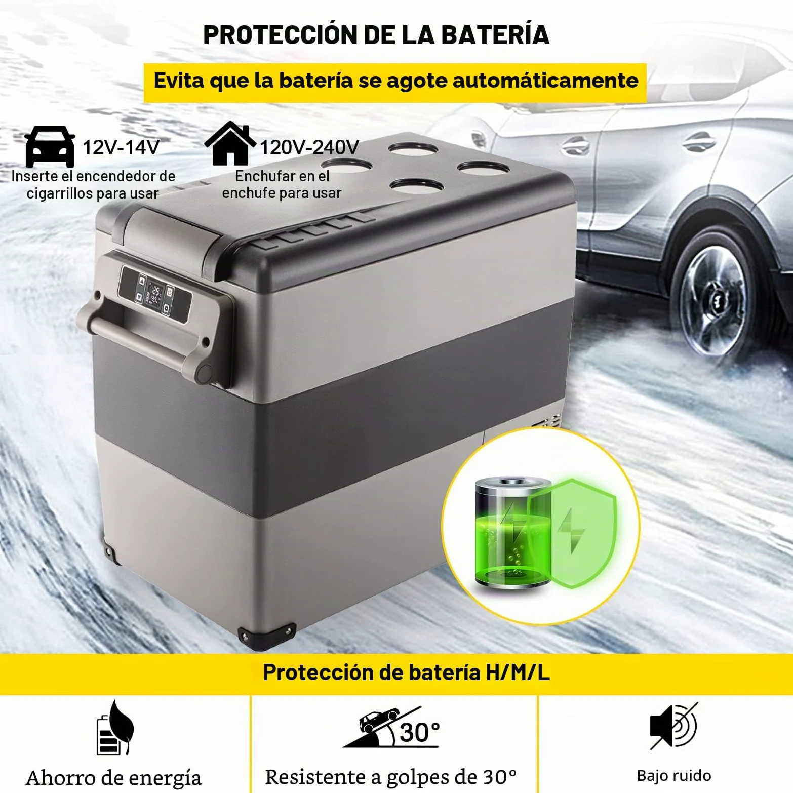 VEVOR Refrigerador para Coche 55 L Mini Caja del Congelador Caja Fresca Mini Frigorífico Coche Mini Nevera -20 a 20 ℃ para Camping Caravanas Picnics Festivales