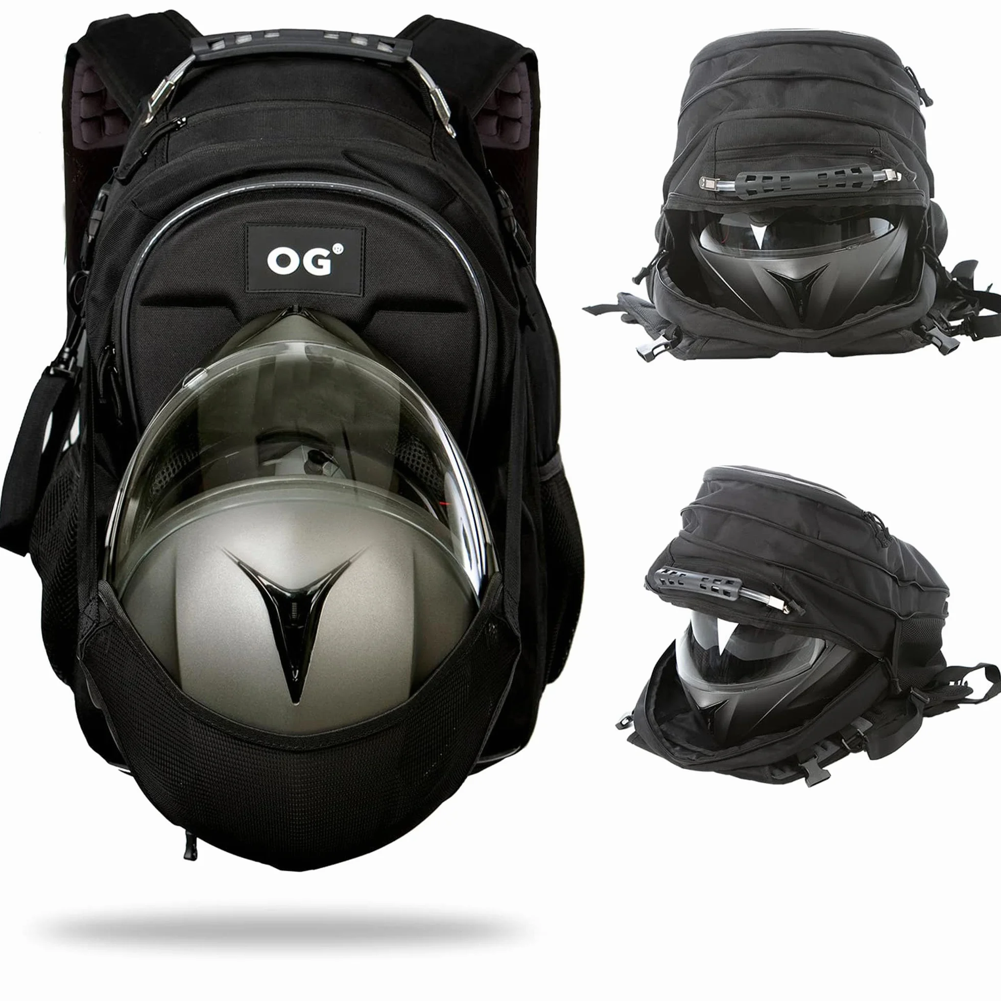OG Original CityRunner - Mochila para moto, impermeable, ampliable, 30-35 L, para casco, para motociclistas, correa para casco, alta capacidad, compartimento para portátil, reflectante