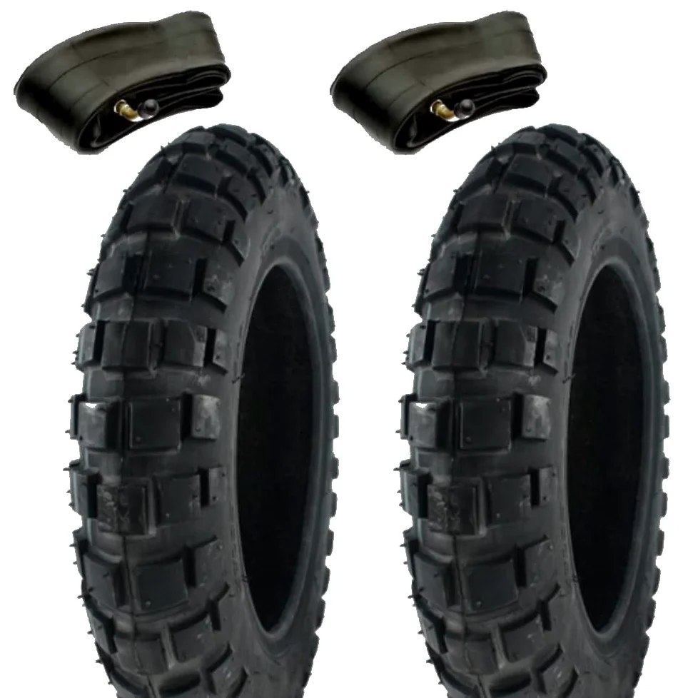 ECOVELO 2 Neumáticos 3.00 – 10 + Cámaras de Aire con Válvula Curva 4 PR Reforzados para Vespa 50/125 cc Special PK HP XL