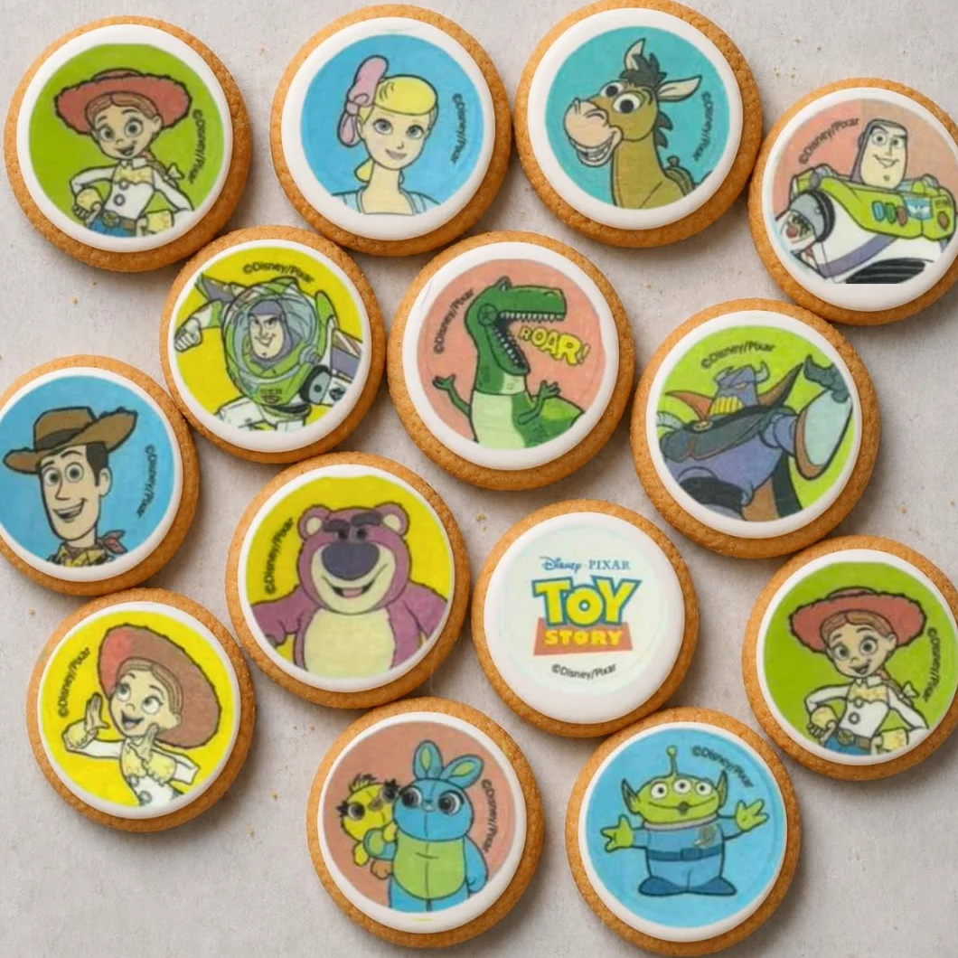Mini Discos de Oblea Comestibles Toy Story Pack 20 Unidades 3,4 CM Decoración para Cumpleaños Infantiles