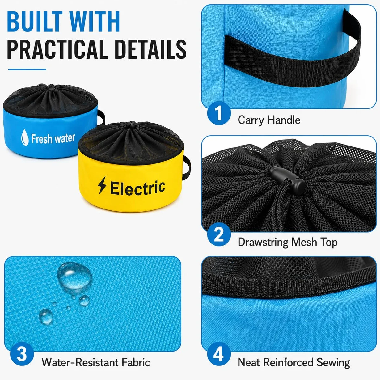 Bolsa de almacenamiento de manguera para RV, paquete de 3 unidades, impermeable, accesorios para caravana, organizador de bolsas de almacenamiento para mangueras de alcantarillado, mangueras de
