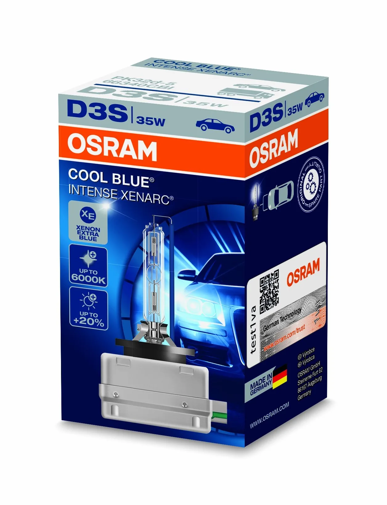 OSRAM XENARC COOL BLUE INTENSE D3S HID, lámpara de xenón, lámpara de descarga, 66340CBI, estuche (1 unidad)