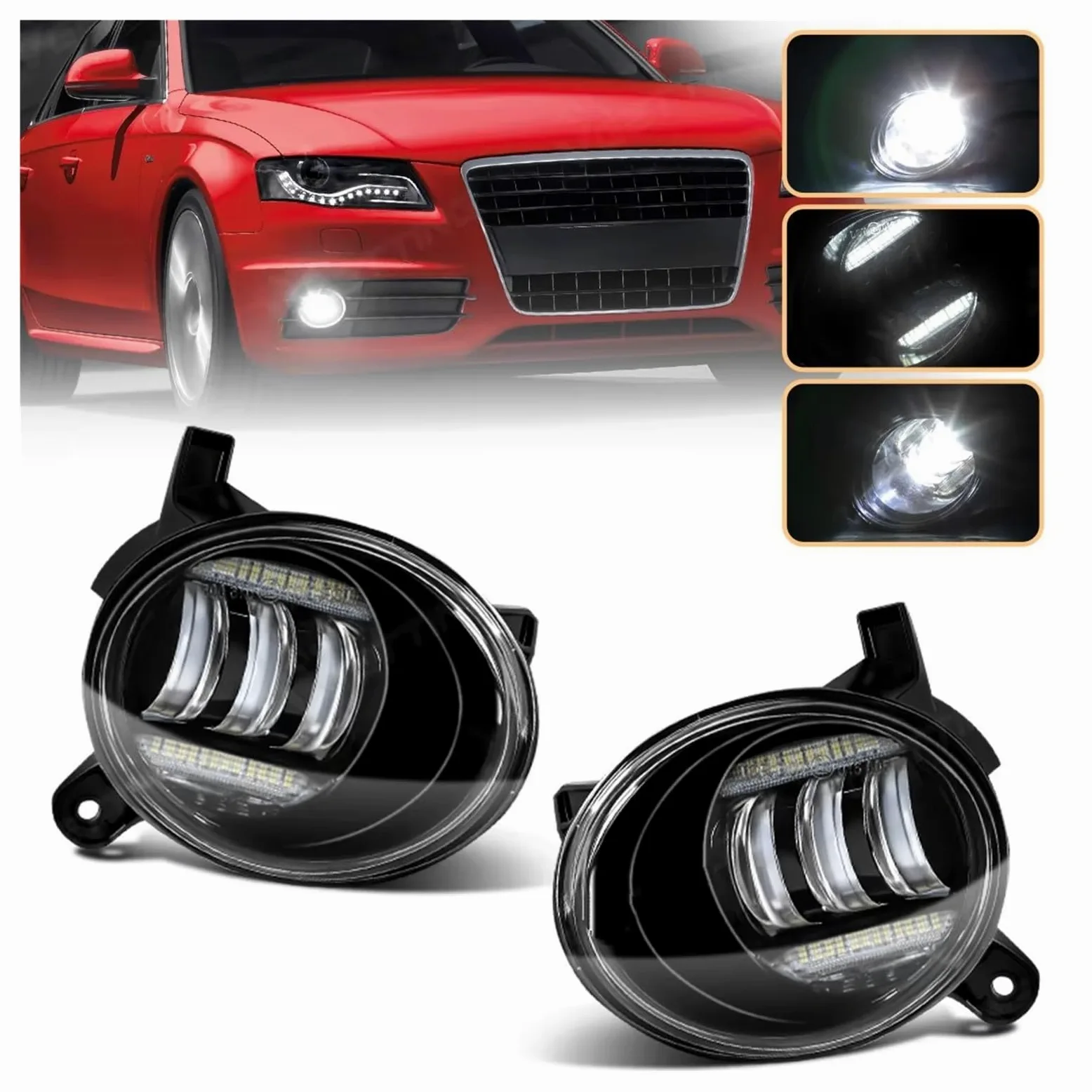 Faros Antiniebla 1 Par Faros Antiniebla LED Para VW Para Passat CC 2008-2012 luz Diurna - Piezas Coche(LED White)