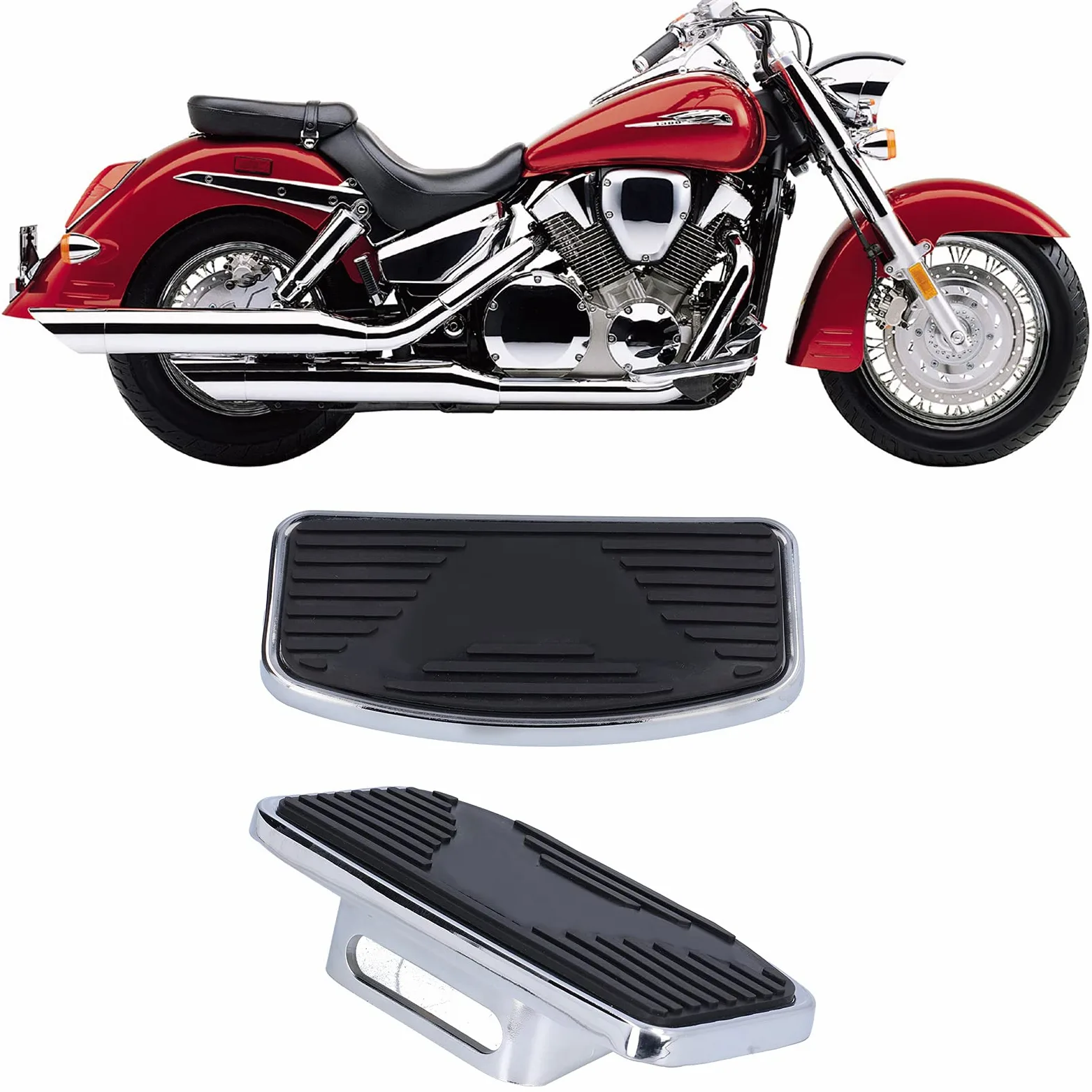 Reposapiés de pedal para motocicleta, 2 reposapiés anchos ajustables para VTX1300 VTX1800