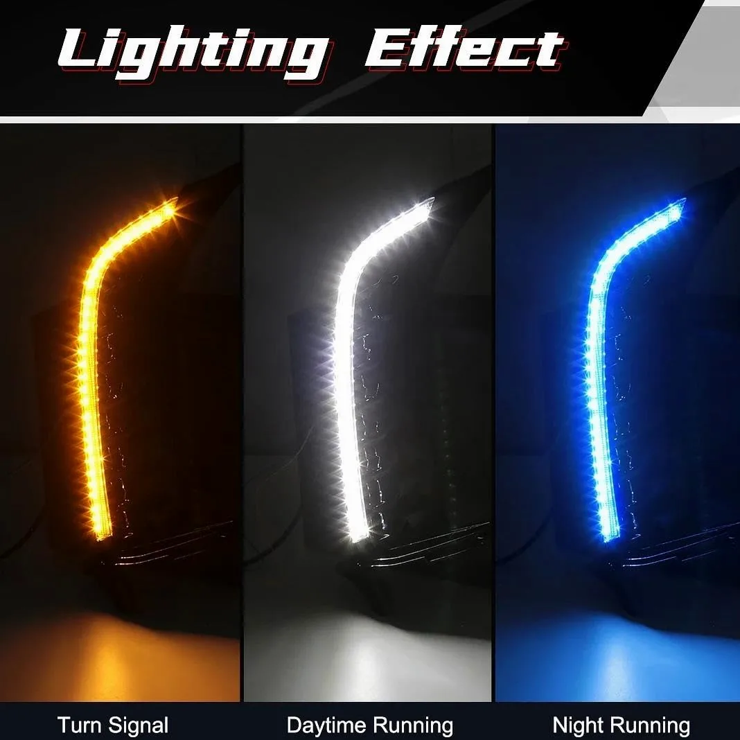 Genérico Luces circulación Diurna LED Para Toyota Para Camry SE XSE 2024 2025: Luces diurnas LED (DRL), faros delanteros, luces antiniebla e intermitentes Conjunto luces antiniebla LED