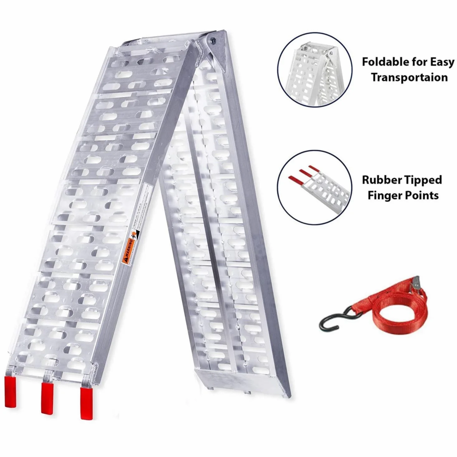 2 rampas de carga 400 kg, carril de carga de acero galvanizado, aluminio, antideslizantes, para motocicleta, cortacésped, tractor de césped, longitud 160 cm