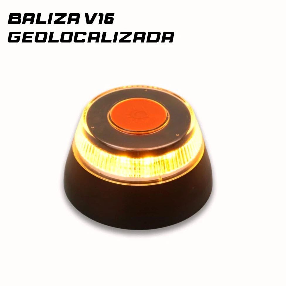 M MODAUTO Luz Emergencia V16 Homologada por la DGT con Geolocalización, Baliza V16 Conectada DGT 3.0, V16 Homologada DGT. Datos Incluidos señal hasta 12/2038 (NEGRO, 1-Unidad)