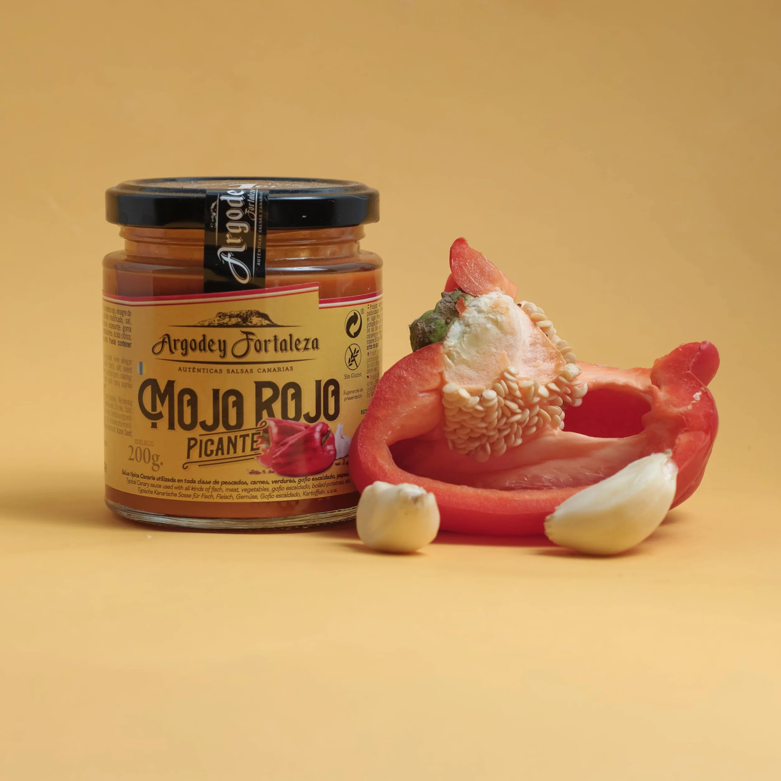 Argodey Fortaleza Mojo Rojo Picante 200g - Autentica Salsa Canaria para Untar