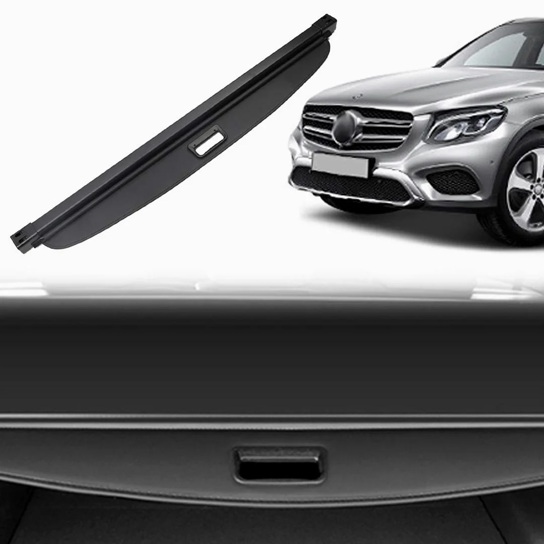 OREALTOOL Cubierta de Carga Retráctil, Pantalla Retráctil para Maletero Negra para compatible con GLC 2016 2017 2018
