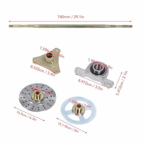 Kit de Eje Trasero Directo para Go Kart, Kit de Mejora de Rendimiento Robusto para Quads ATV, Reemplazo de 29 Pulgadas de Ruedas de Metal con Cubos
