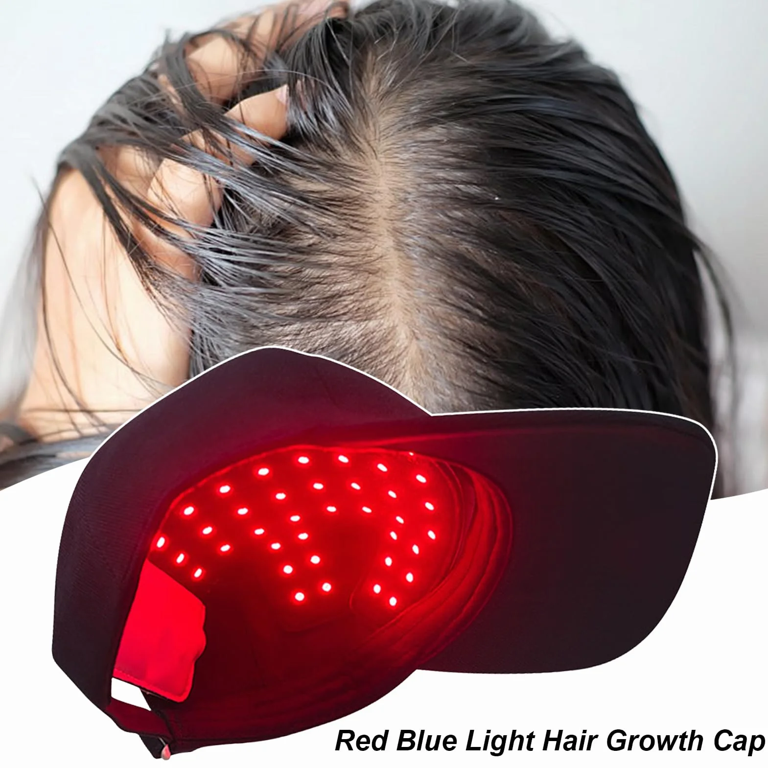 Gorra de crecimiento del cabello LED luz roja infrarroja para alopecia