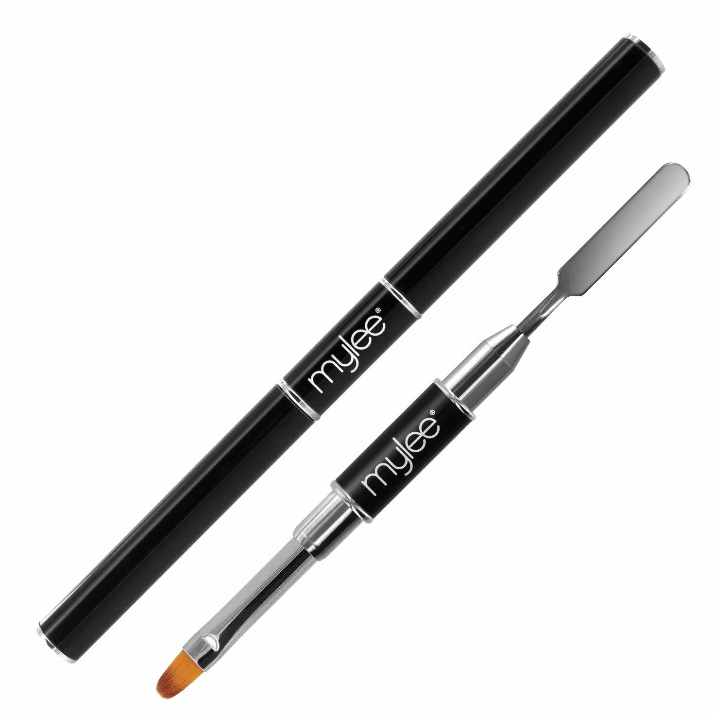 Mylee Herramienta de Doble Punta para Polymer Gel 2 en 1 Pincel y Espátula para Uñas UV LED