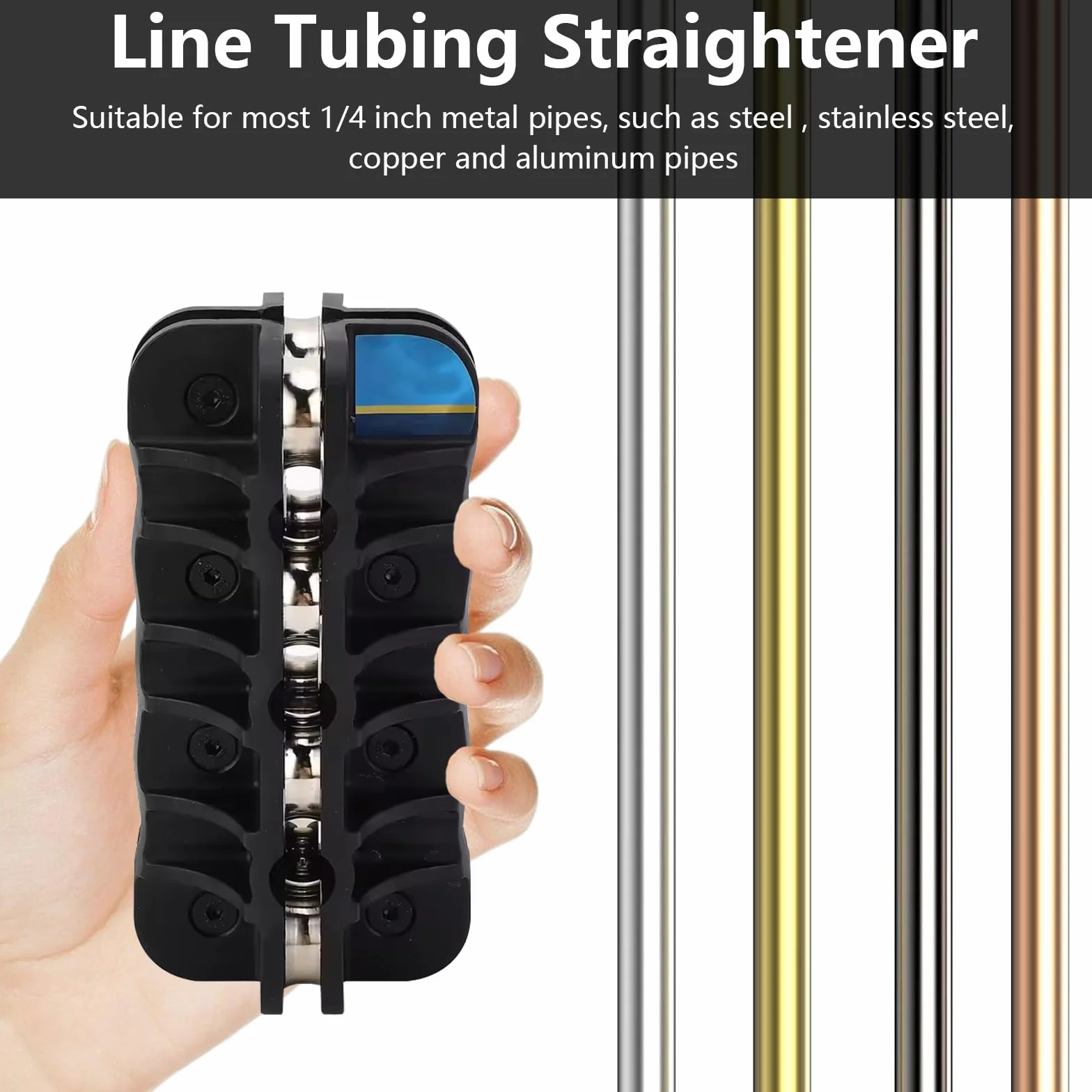 Enderezador De Tubos, Herramienta para Doblar Conductos De Freno Enderezador Manual De Tubos Mangueras Enrolladas para Tubos De Acero Aluminio Y Cobre Conductos De Freno