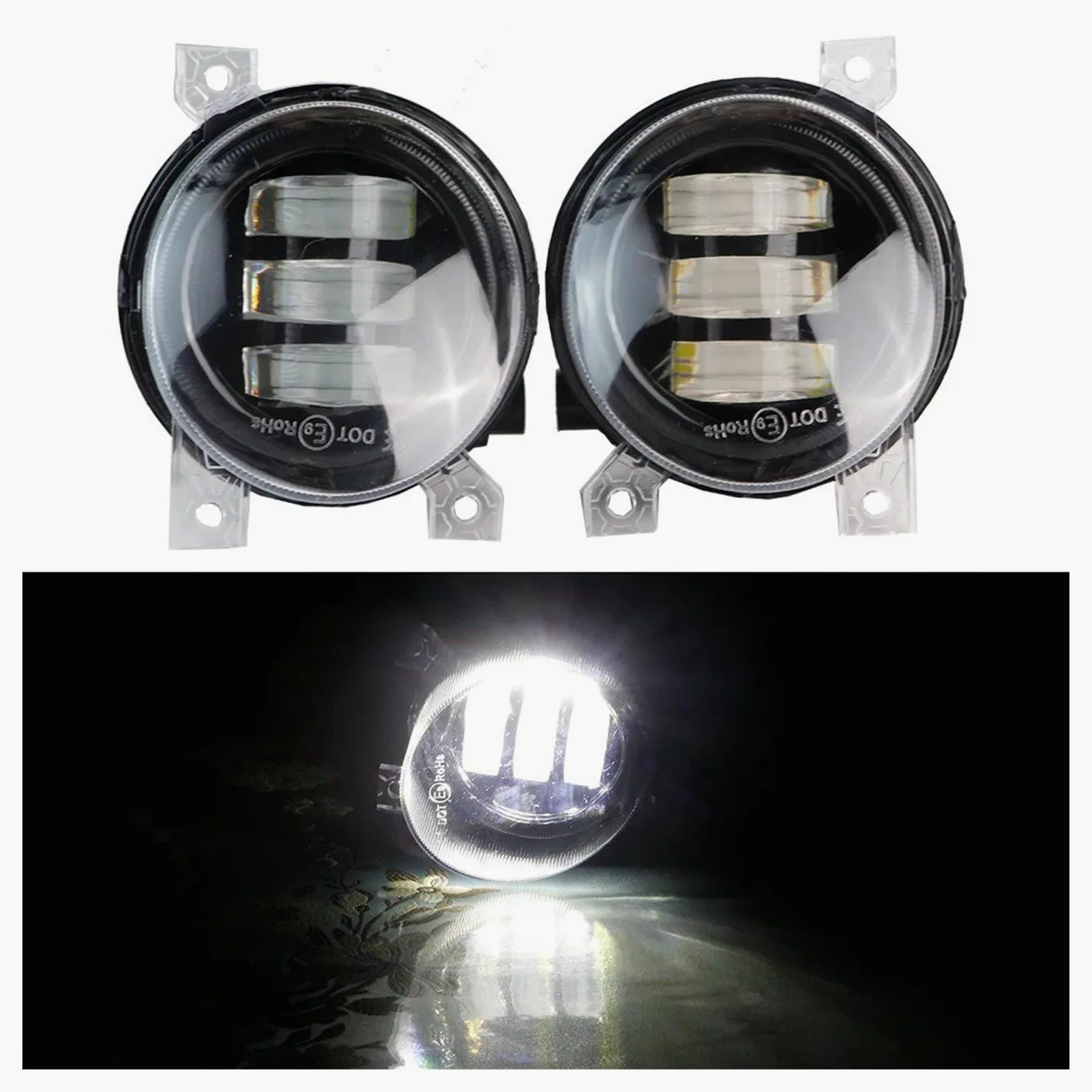 Para VW Para Scirocco 3/III 2008-2014 Canbus Conjunto Lámpara Circulación Diurna Antiniebla Delantera Coche 2 X Luz LED Ojo Ángel DRL Faro Antiniebla