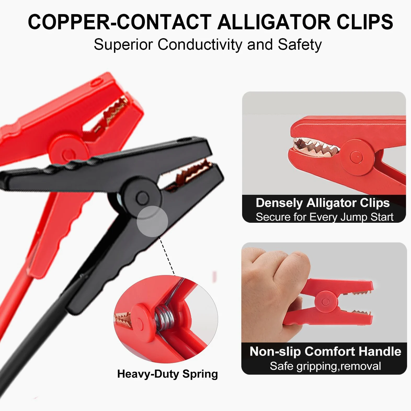 Cables de arranque para batería Milwaukee M18 de 18 V, cable de refuerzo de silicona 8AWG de 2 pies con clips de cocodrilo, arranque de salto para coche, camión, RV y herramientas de carga, resistente