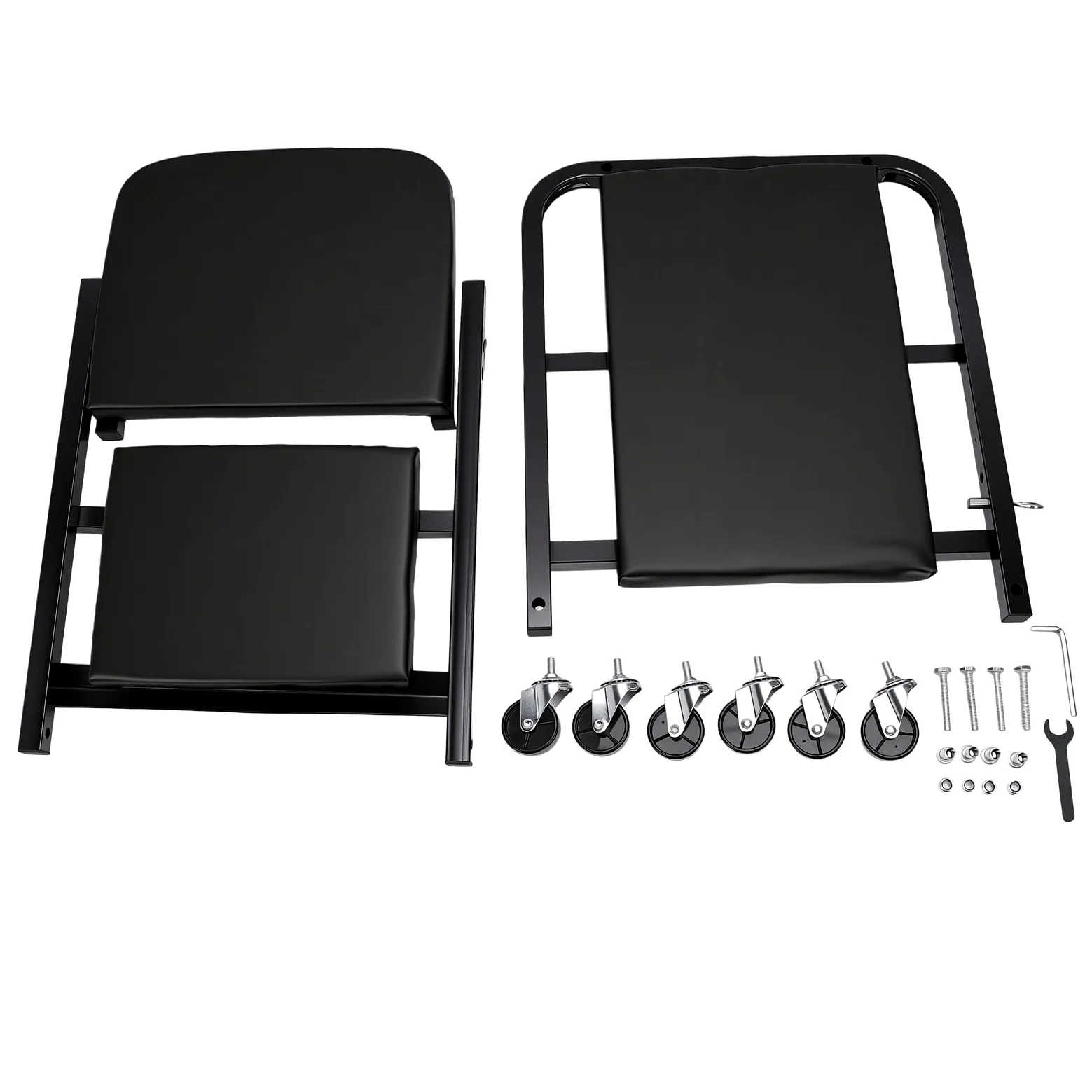 KIMISS Enredadera con Ruedas para Debajo del Automóvil Silla de Garaje con Ruedas Enredadera Mecánica Asiento 3 en 1 Plegable de Perfil bajo 6 Giratorias Respaldo del (Black)