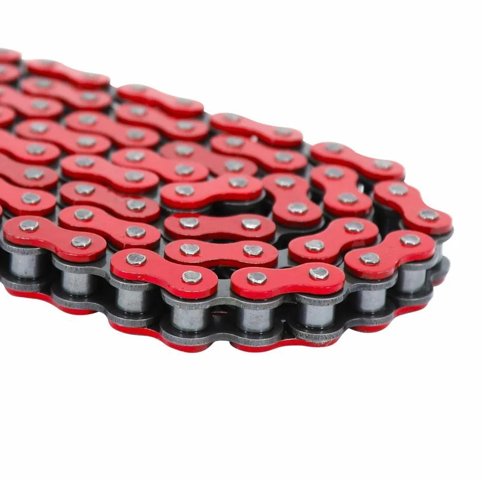 Cadena de transmisión roja Artek 134 eslabones Paso 420 para moto 50 con caja