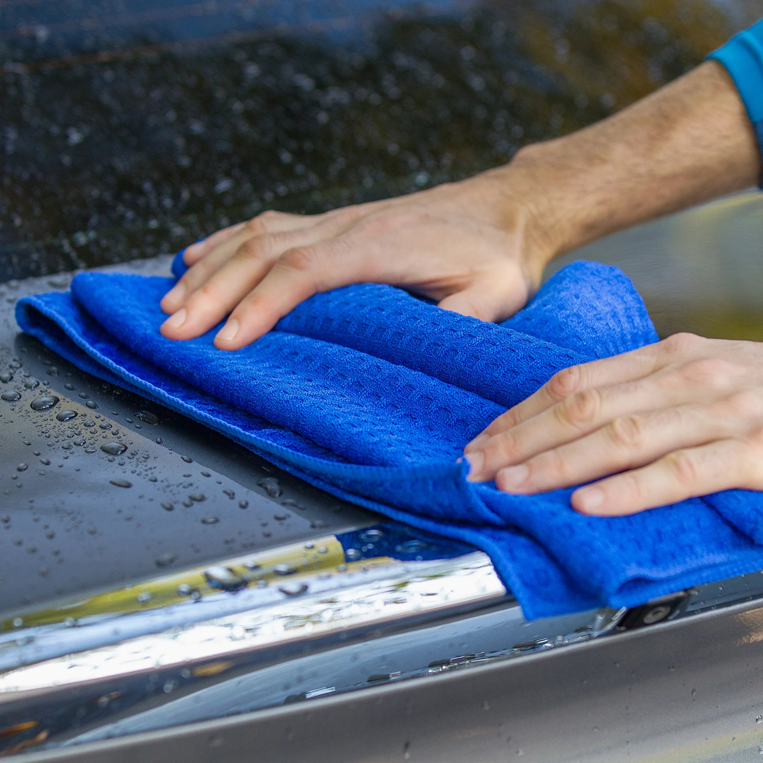 Viking Car Care 912400 - Toalla de Secado de Punto gofre, 7 pies Cuadrados, Color Azul Rey