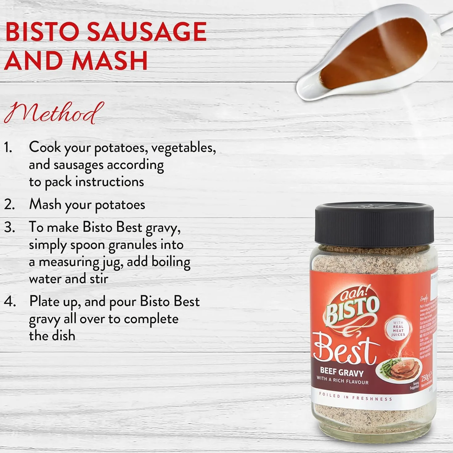 Bisto Gránulos de Salsa de Ternera, Tarro 390 g
