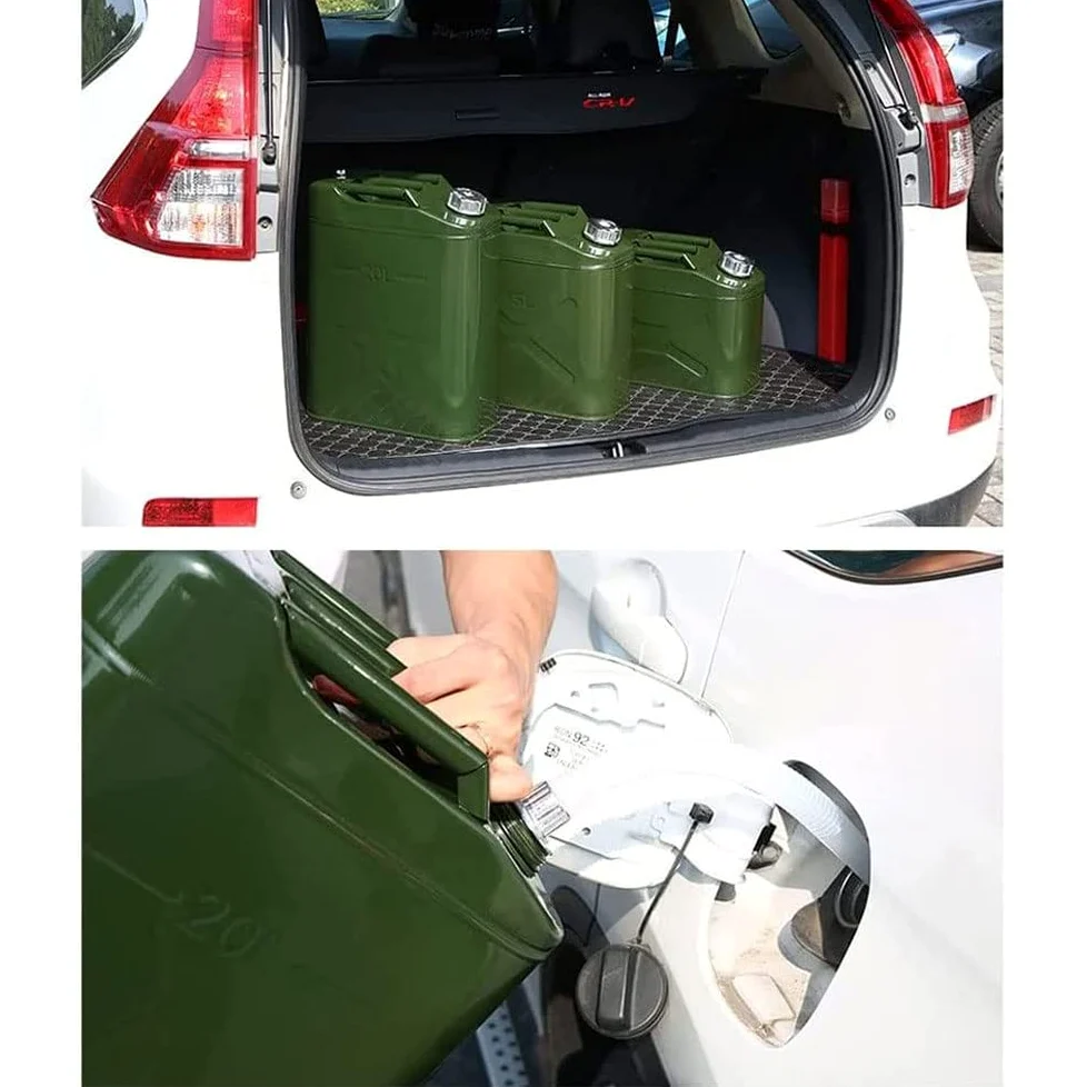 5 Galones De Gasolina De 20 litros, Depósito De Gasolina con Manguera para Motocicleta De Coche, Adecuado para Automóviles Y Motocicletas,ironcover-15L