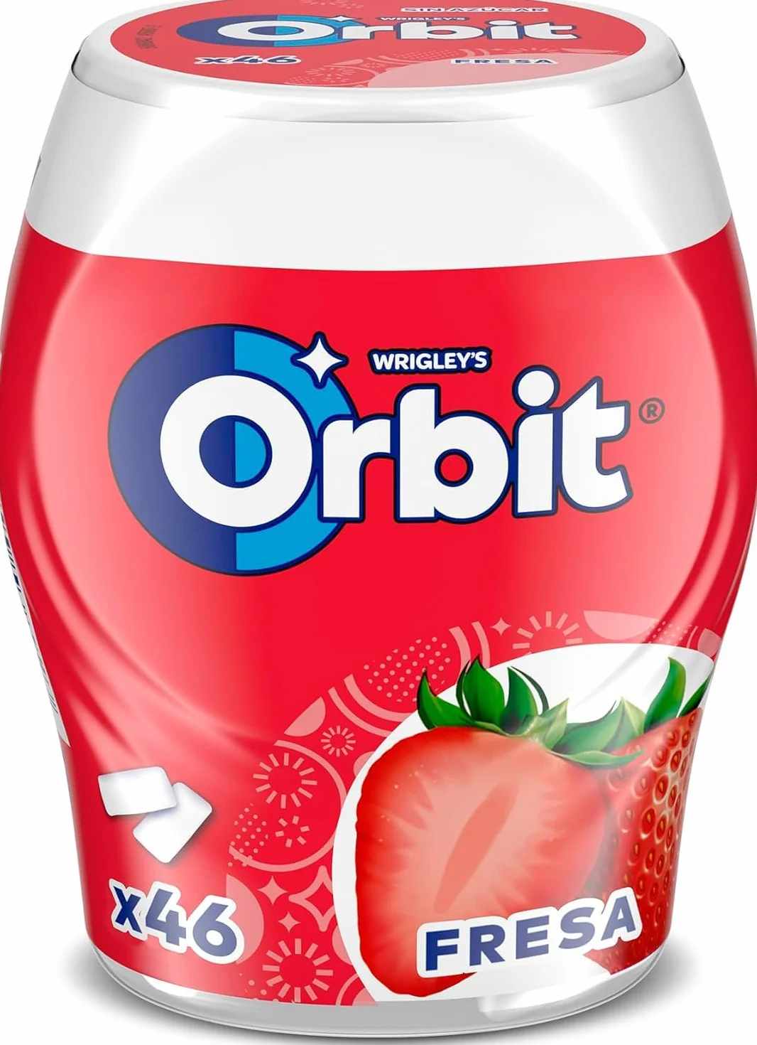 ORBIT Bote de Chicles Sin Azúcar Sabor Fresa Pack 6 Botes 46 Chicles Cada Uno