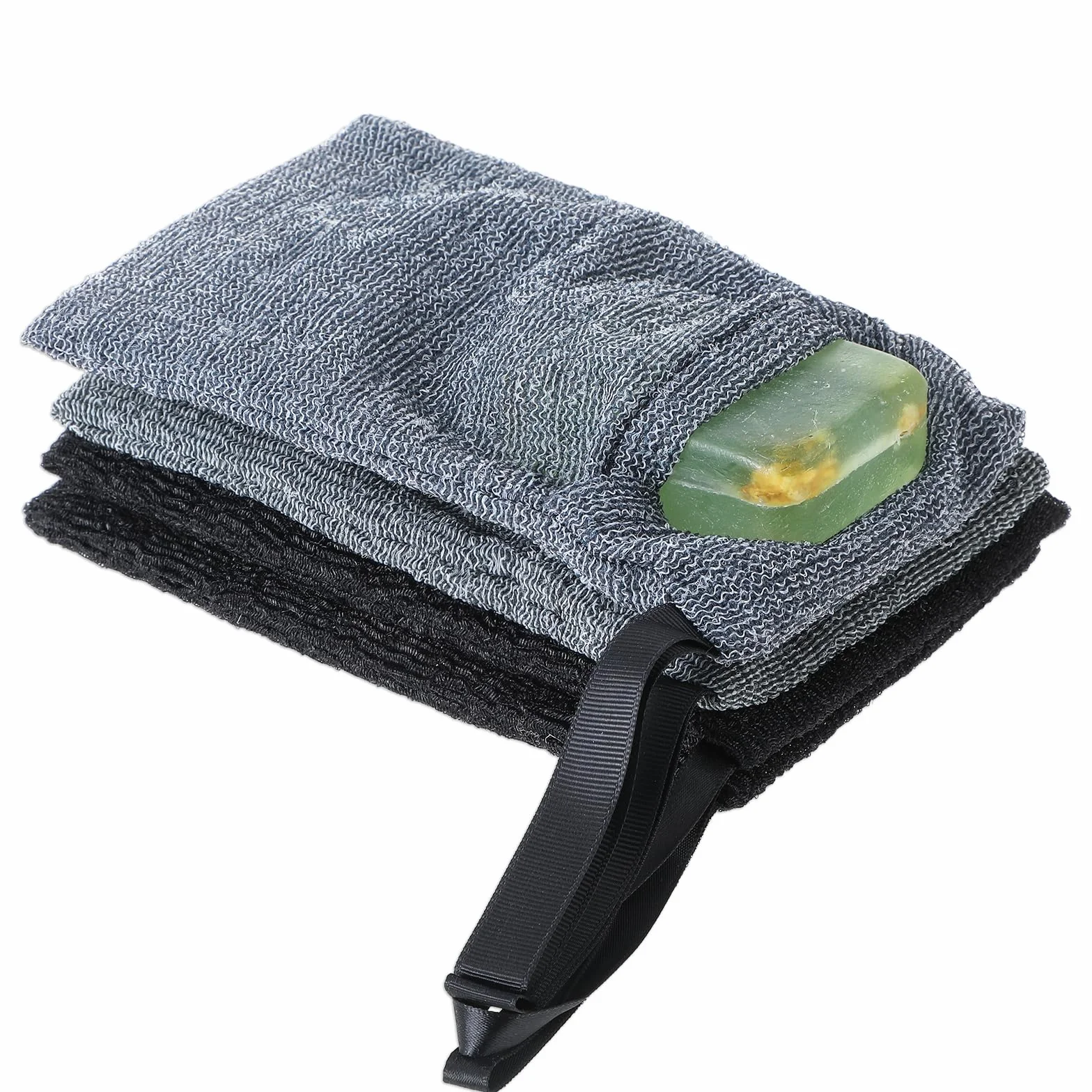 Bolsas de jabón sólido esponja exfoliante corporal doble capa