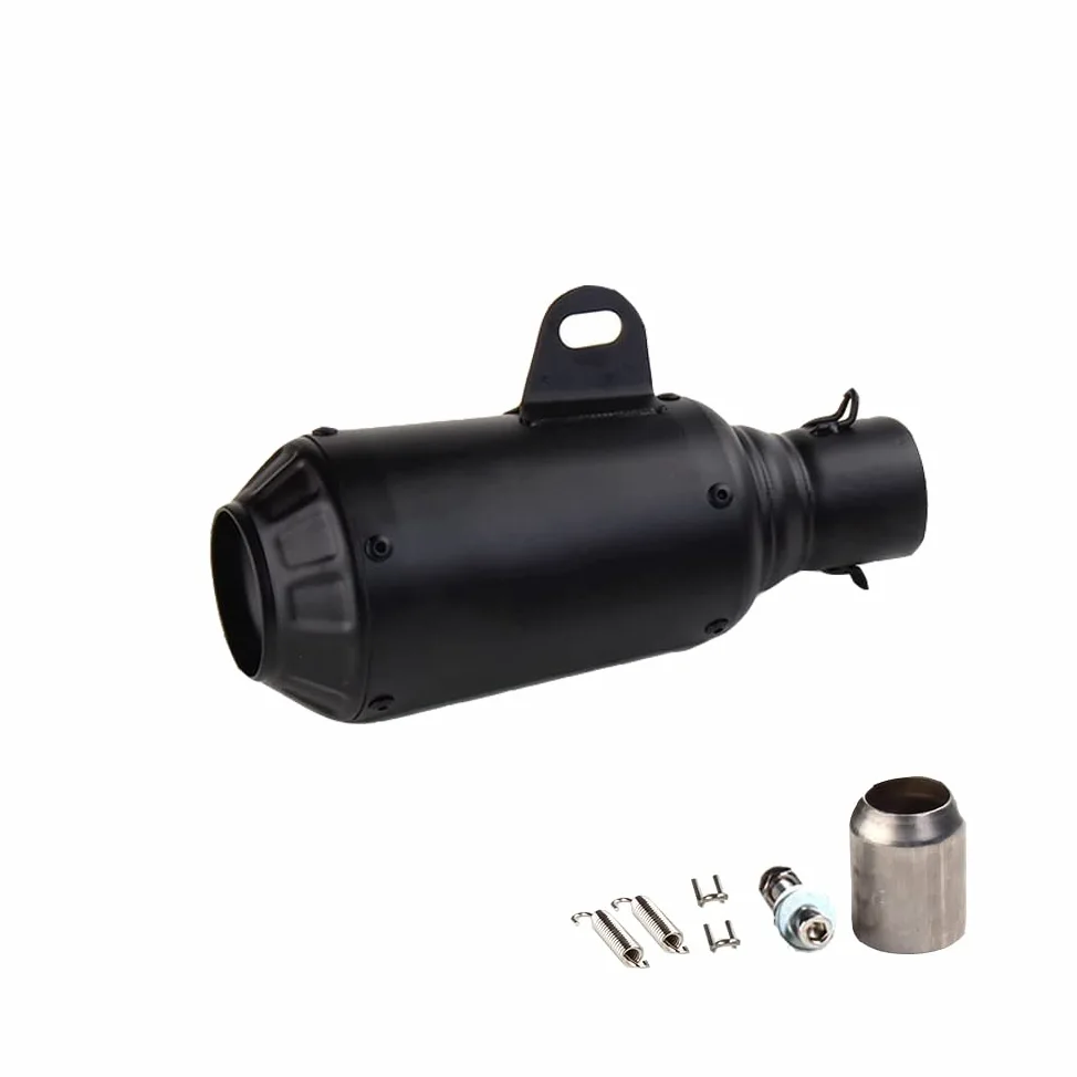 Riloer - Silenciador de escape universal para motocicleta, diámetro de montaje: 51 mm (2.01 pulgadas), negro/azul/titanio (negro)