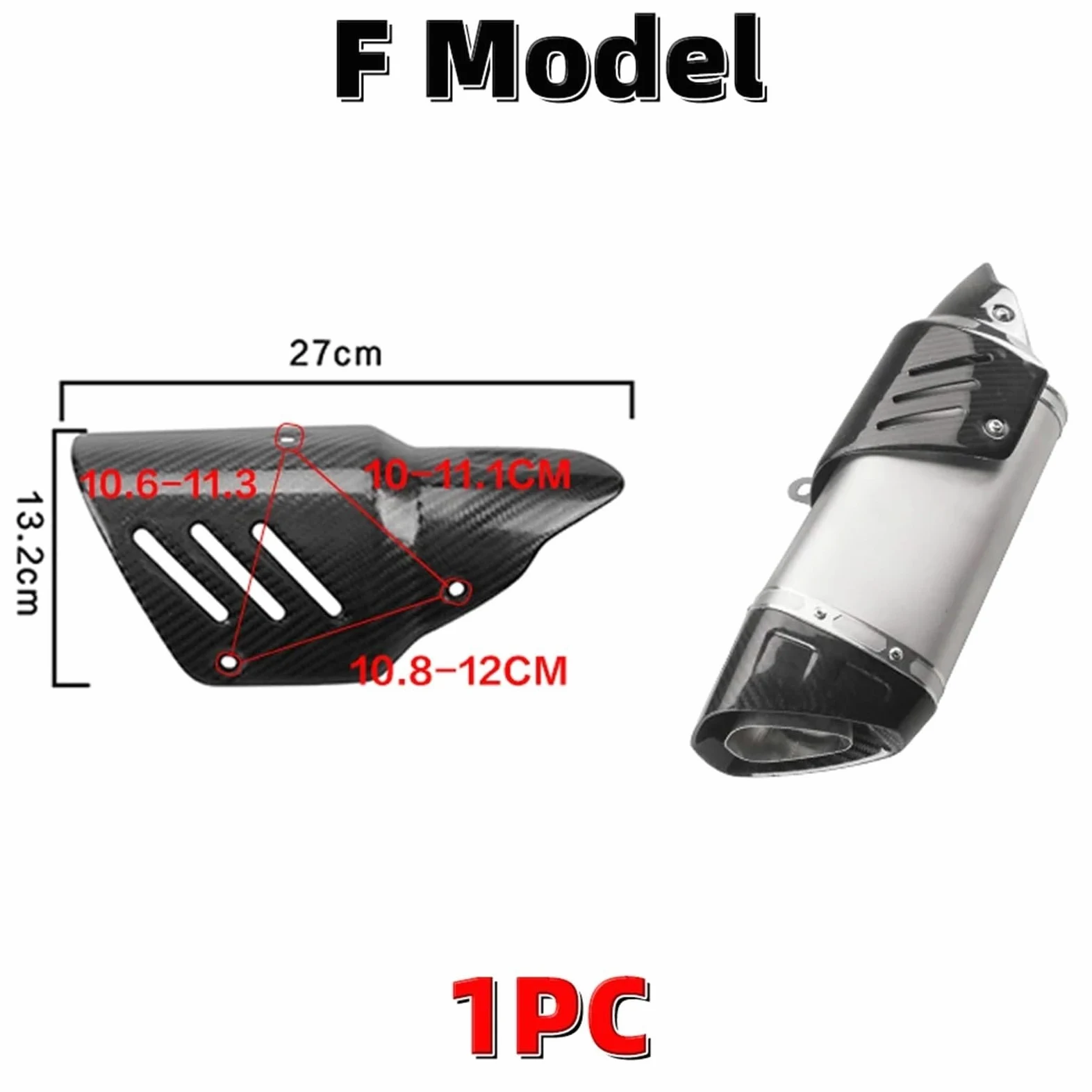 Cubierta del tubo de escape de la motocicleta cubierta de protección térmica silenciador Protector del tubo de conexión Protector Anti-escaldado Cubre escape moto(F Model)