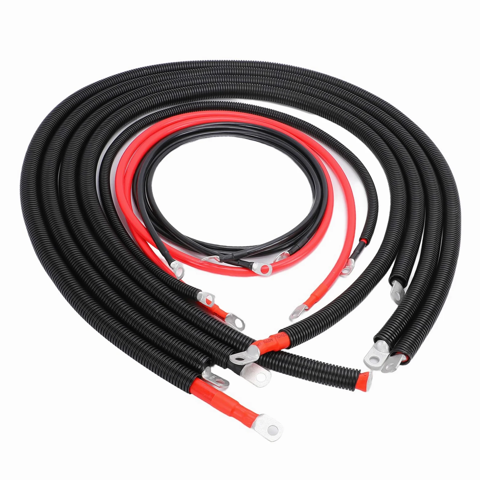 KIMISS Kit de Cables de Batería, Kit de Reemplazo de Cables de Batería de Pvc de Cobre, Compatible con de Arranque Positivos y Negativos