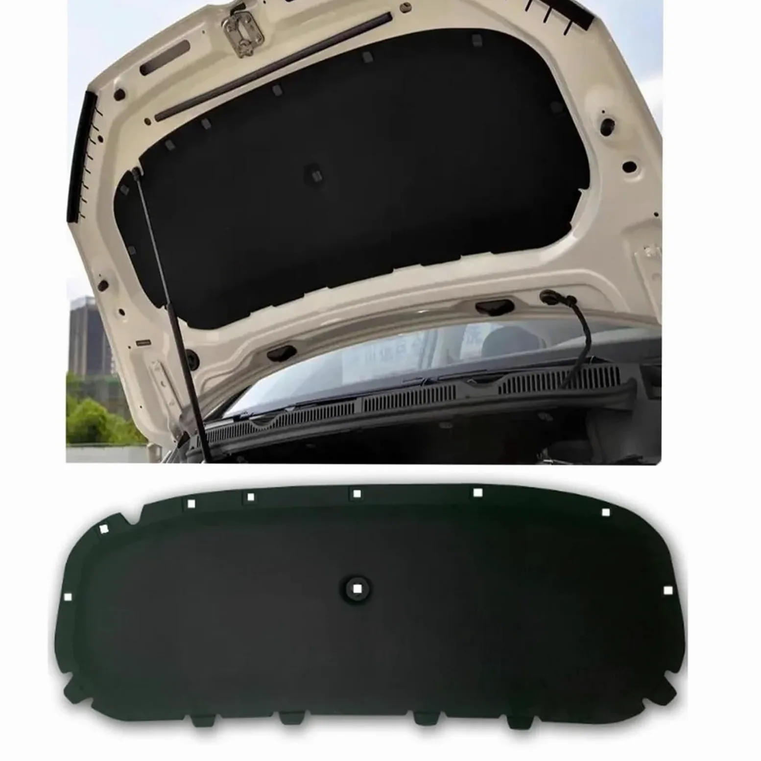 Almohadilla Aislante Capó Delantero Para VW Para Touran 5T 2015 ~ 2025 2016 2017 Capó Coche Motor Linin Aislamiento Térmico Algodón Insonorizado Accesorios Cubierta Estera