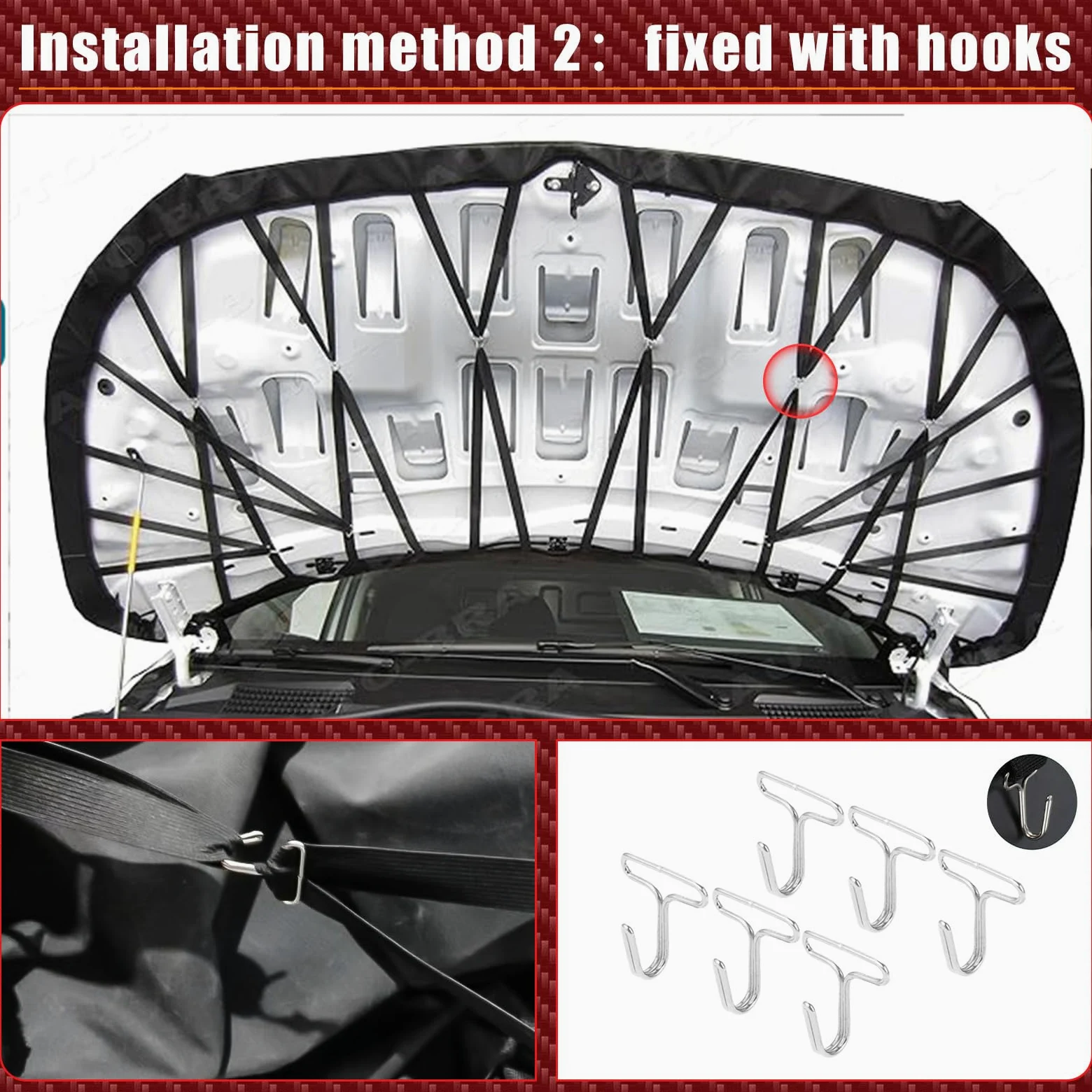Protector del Capo Compatible con VW T5 Transporter & Caravelle 2003-2009 Protección del Capó Bonnet Bra Tuning - Negro