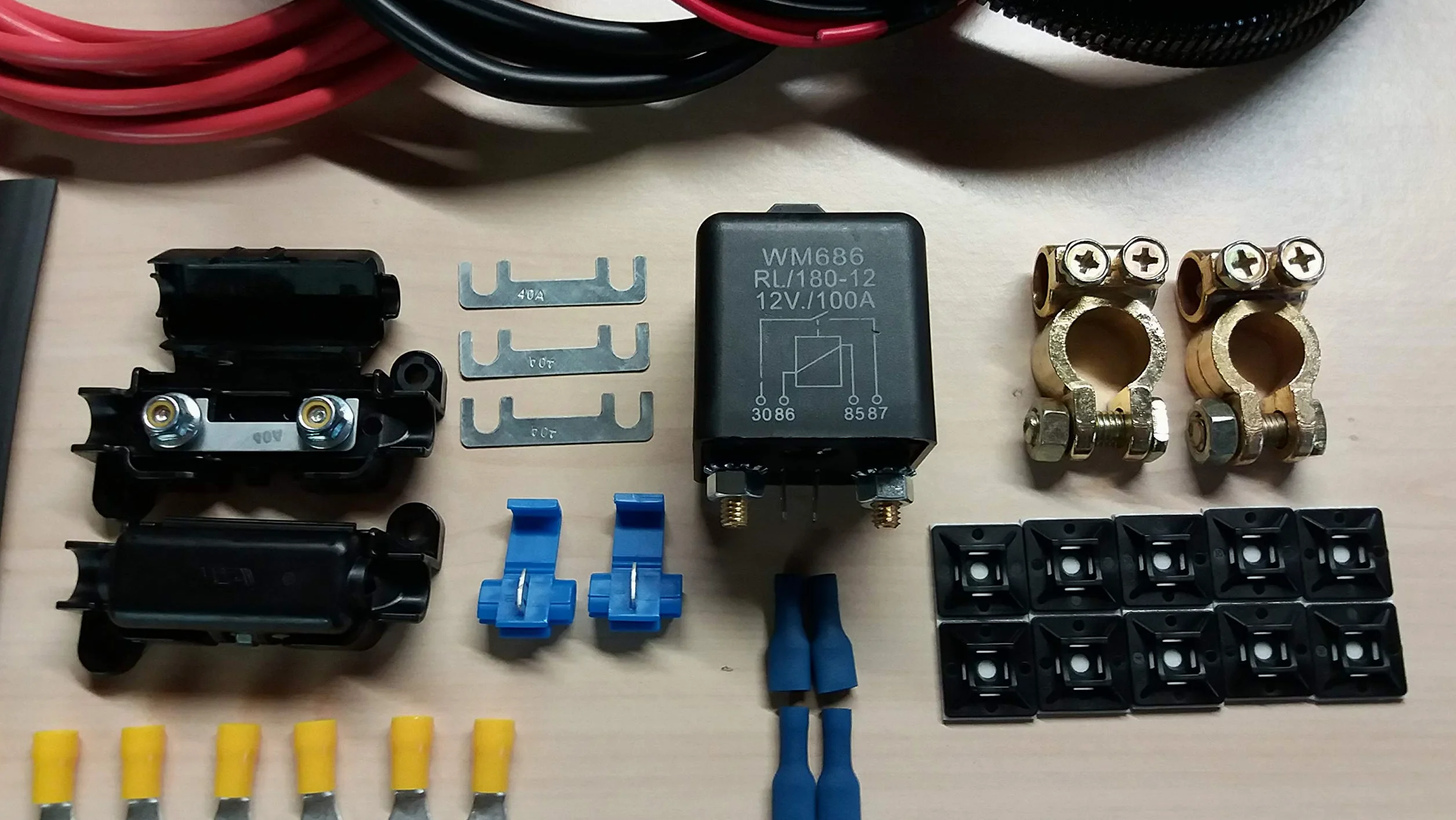 Cable de alimentación de carga separada de 7,5 m, 12 V, 100 A, kit para furgoneta