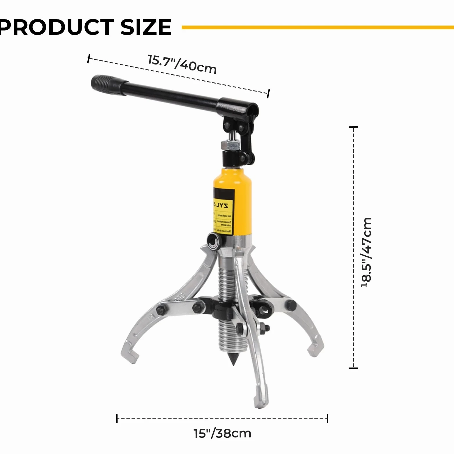 Extractor de engranajes hidráulicos de mandíbula de 8 pulgadas, capacidad máxima de 5 toneladas, separador de buje de rodamiento ajustable de 2 o 3 mandíbulas, vertical y horizontalmente,
