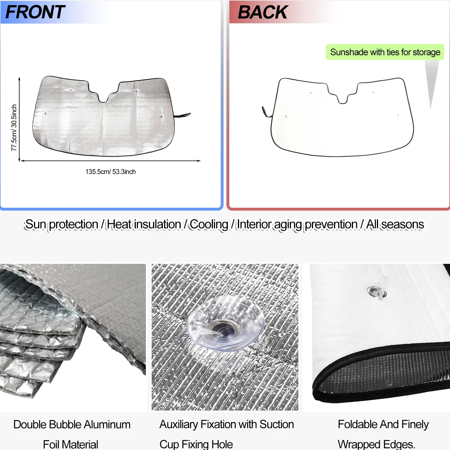 Parasol para Parabrisas Delantero de Coche para Range Rover 2023-2024, Parasol para Ventana Delantera, Visera Reflectante Plegable, Cubierta de protección contra Rayos UV, Protector térmico