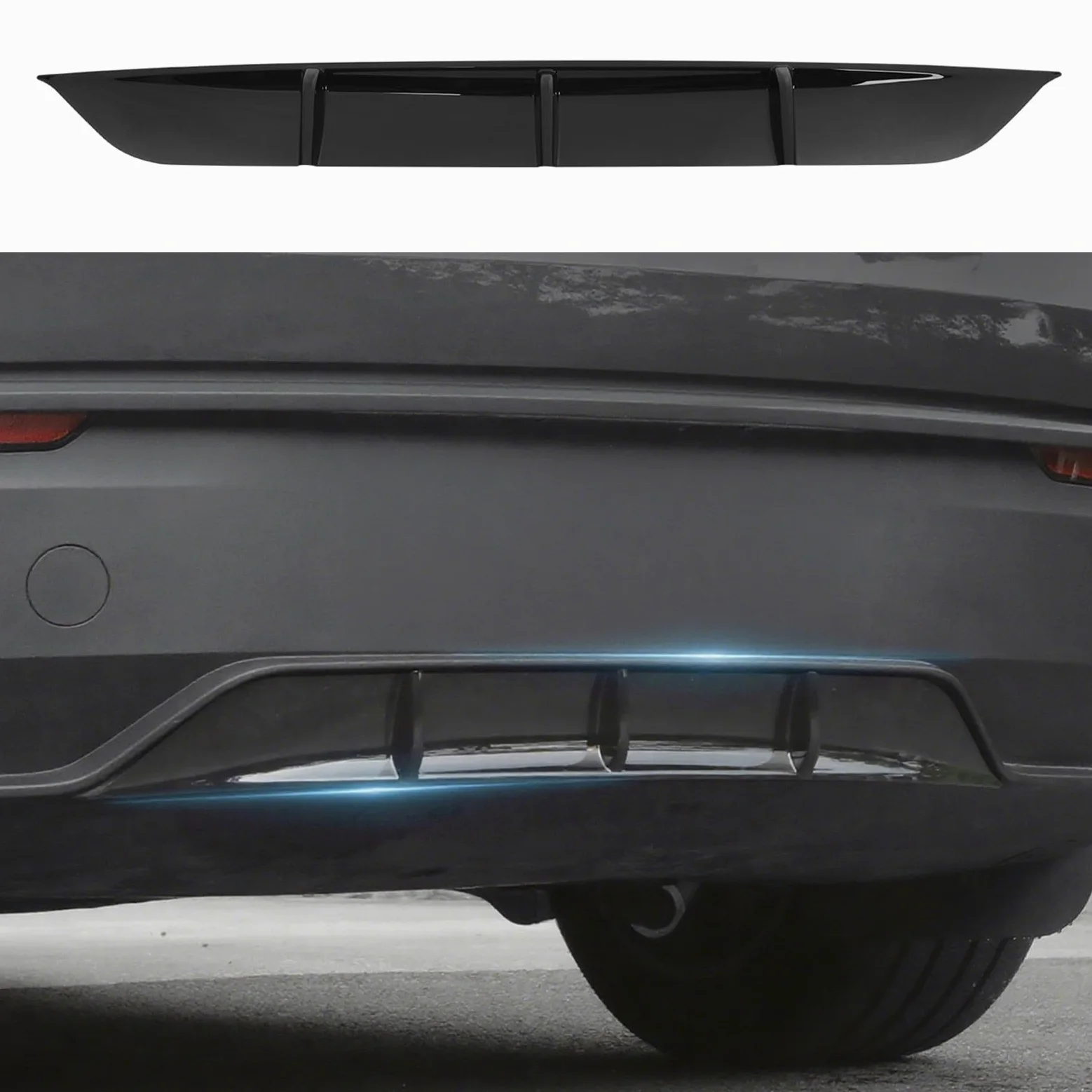 Difusor de Parachoques Trasero para Tesla Model Y 2025 2026 Juniper, ABS alerón Inferior para Tesla Accesorios de modificación de Coche, Negro Brillante (Not fit 2026 Standard)