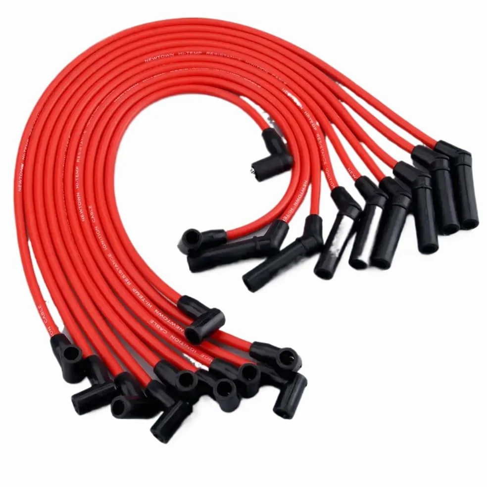 Kit de cables de encendido de bujía de 9 mm de diámetro compatible con motores Mustang 1964-1995 5.0L 5.8L V8 de bloque pequeño 302W