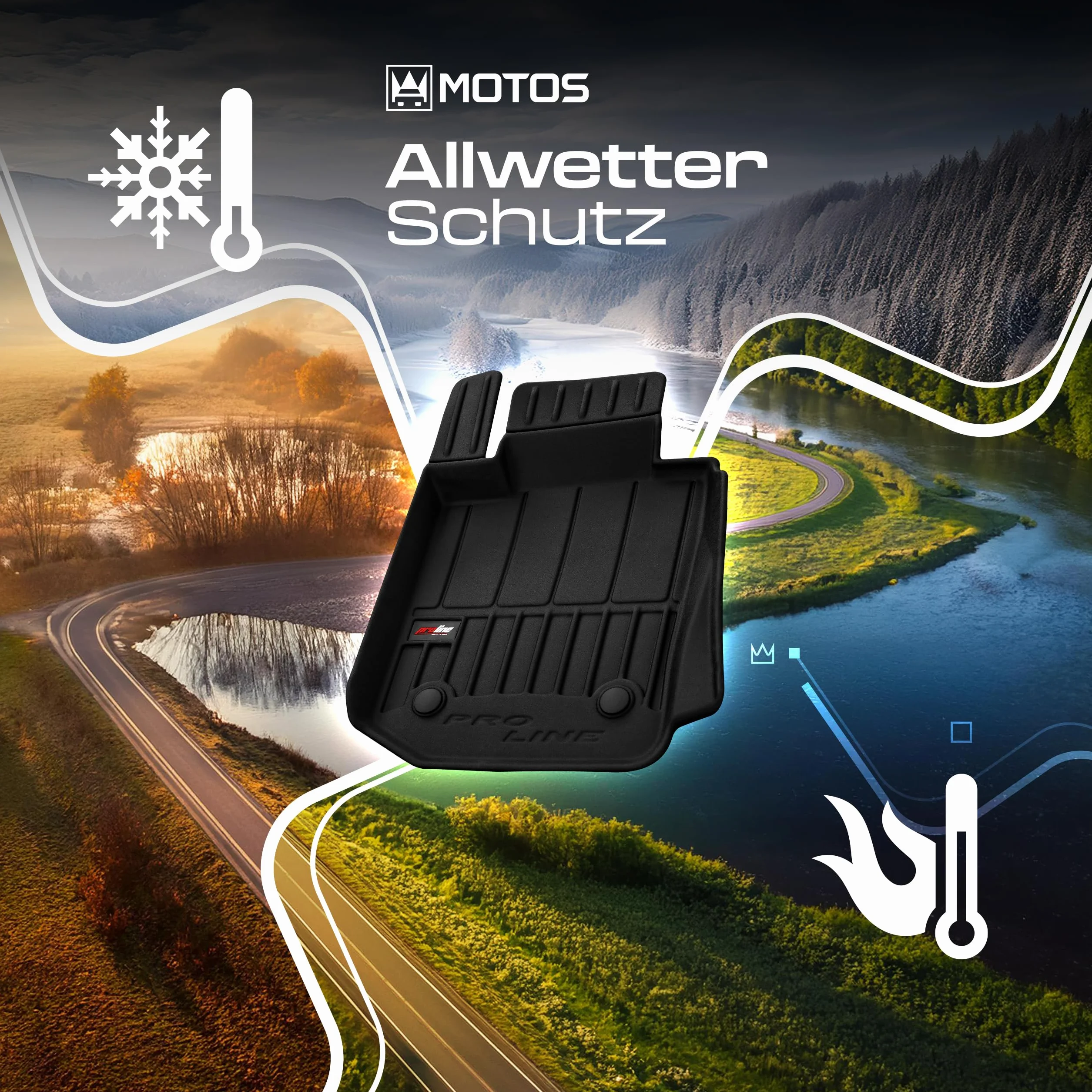 SMK Alfombrillas de goma para Ford Transit Courier II desde 2023 Experimente un nuevo estándar de viaje con las alfombrillas de coche antideslizantes: alfombrillas de coche multiuso para todas las con
