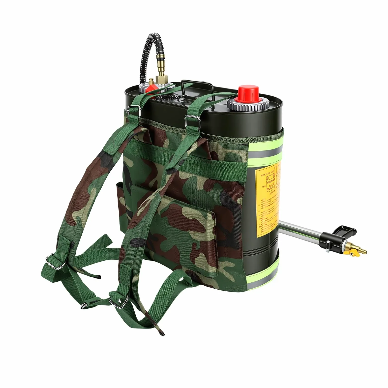 Generic Engrasador de Mochila, Tambor de Aceite Portátil de 20L con Aceite de Motor de 1L para Motosierra, Desbrozadora, Suministro de de Emergencia