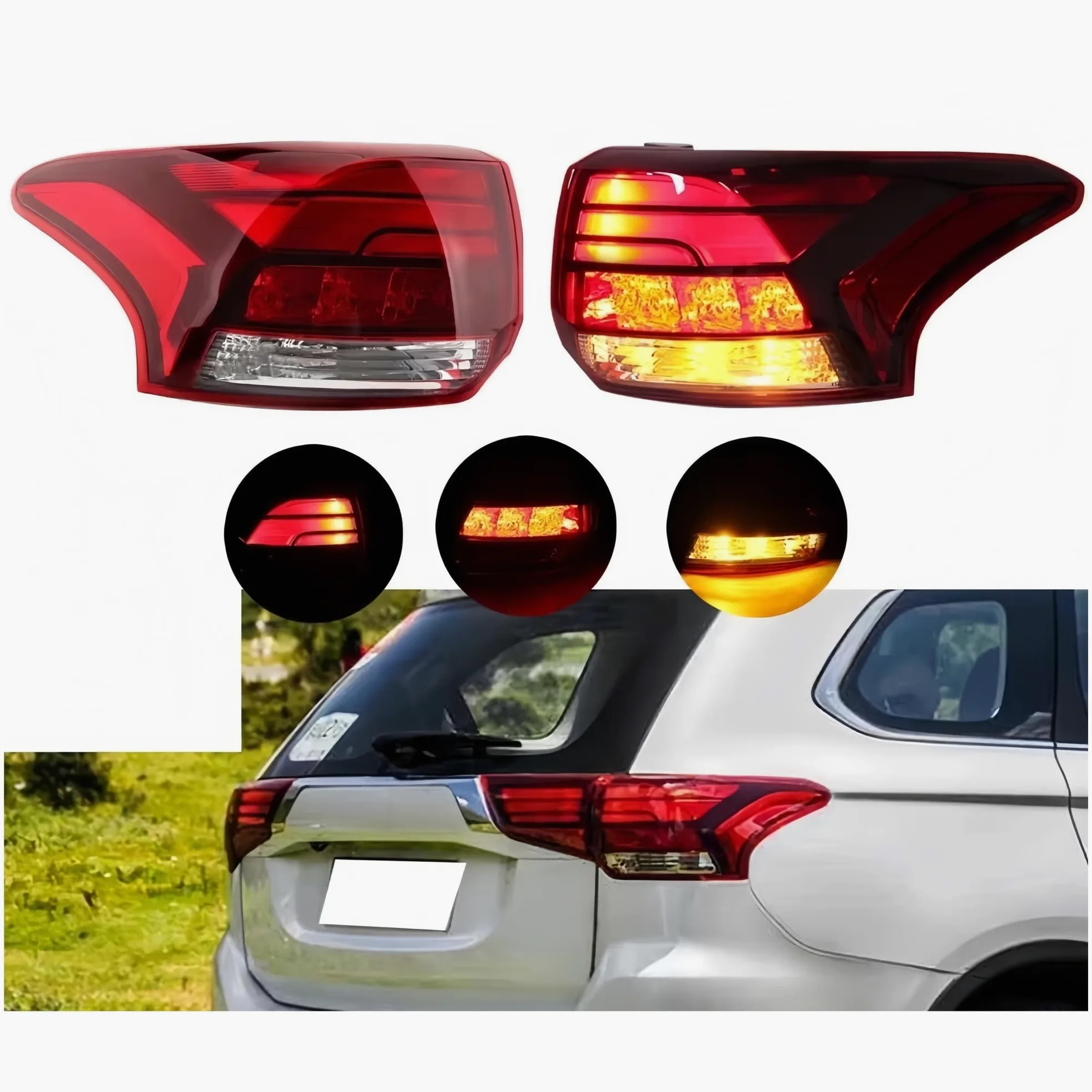 Recambios de automóviles luces traseras led exterior/interior lámpara trasera con lámpara de señal de giro lámpara de freno, compatible con Mitsubishi Outlander PHEV 2016-2021(Inner Right)