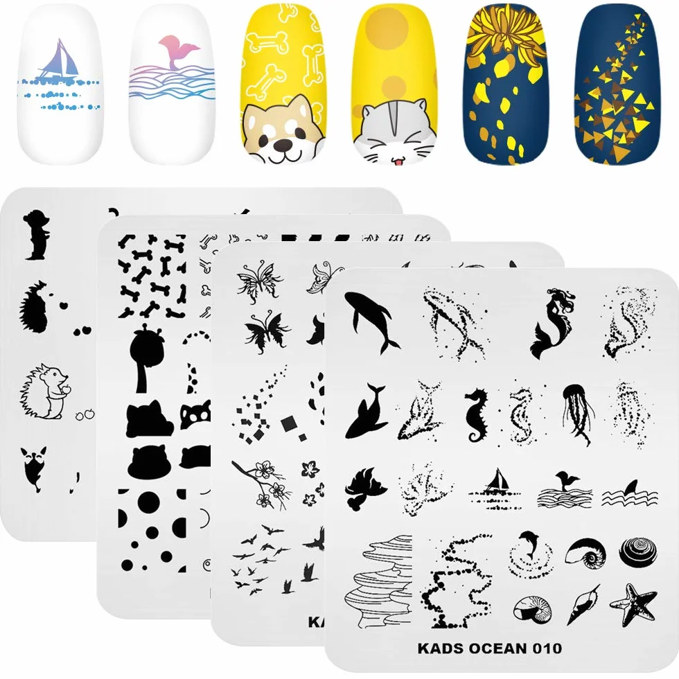 KADS Nail Art Stamping 20pcs Placas Estampacion Uñas Manicura