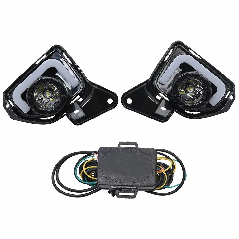 Antiniebla Luces Diurnas LED DRL Conjunto Faros Antiniebla Para TOYOTA Para HIACE Para COMMUTER 2014 2015 2016 Cables Interruptores Intermitentes