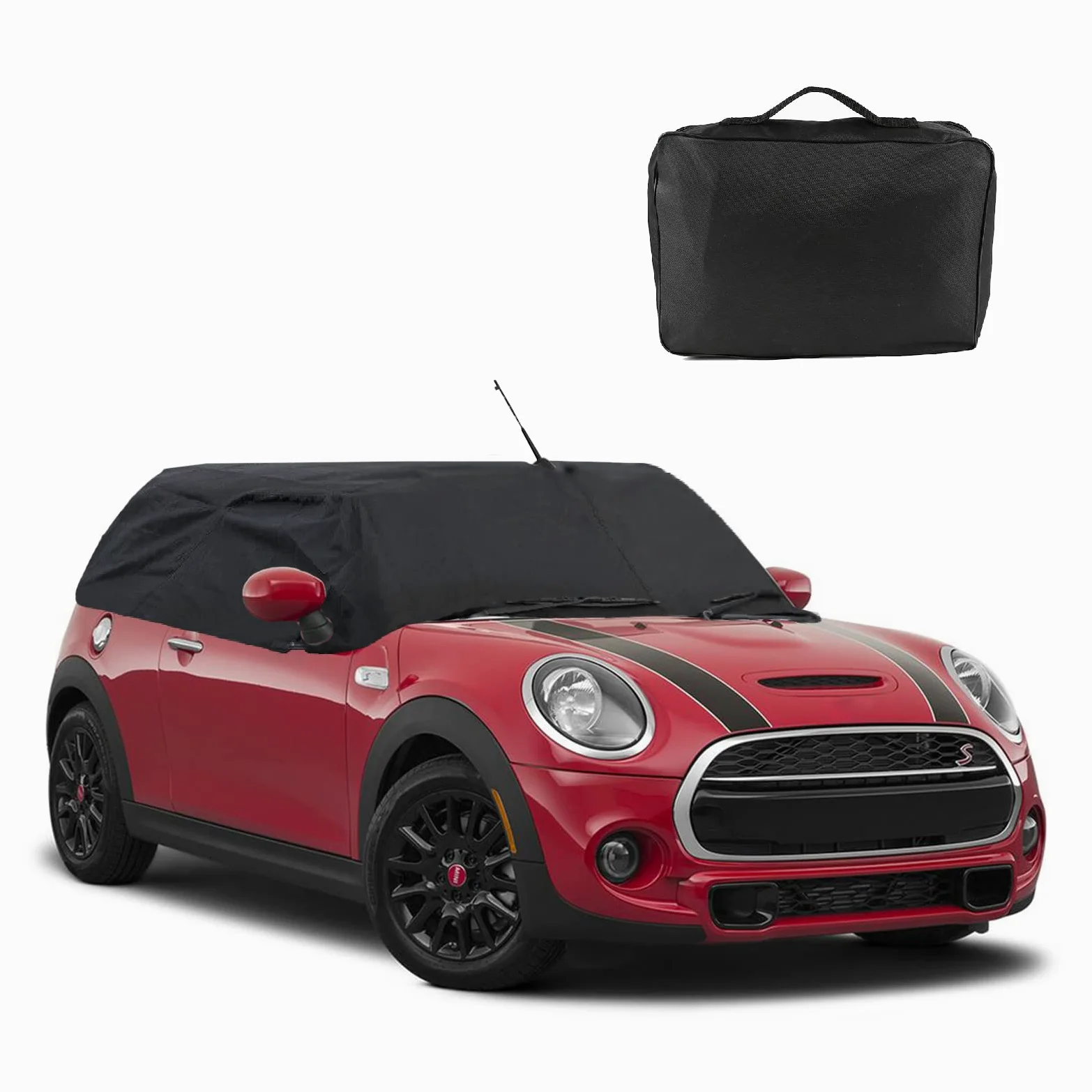 Cubierta Impermeable Reemplazar para Mini Cabrio R52 R57 F57/Cooper 3 Doors, Medio Garaje Lona para Coche Cubierta a Prueba de Viento para Todo Tipo de Clima, Resistente a los Rayos UV